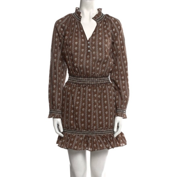 Veronica Beard Dresses & Skirts - Veronica Beard Brown White Floral Casual Boho Bohemian Designer Mini Dress M